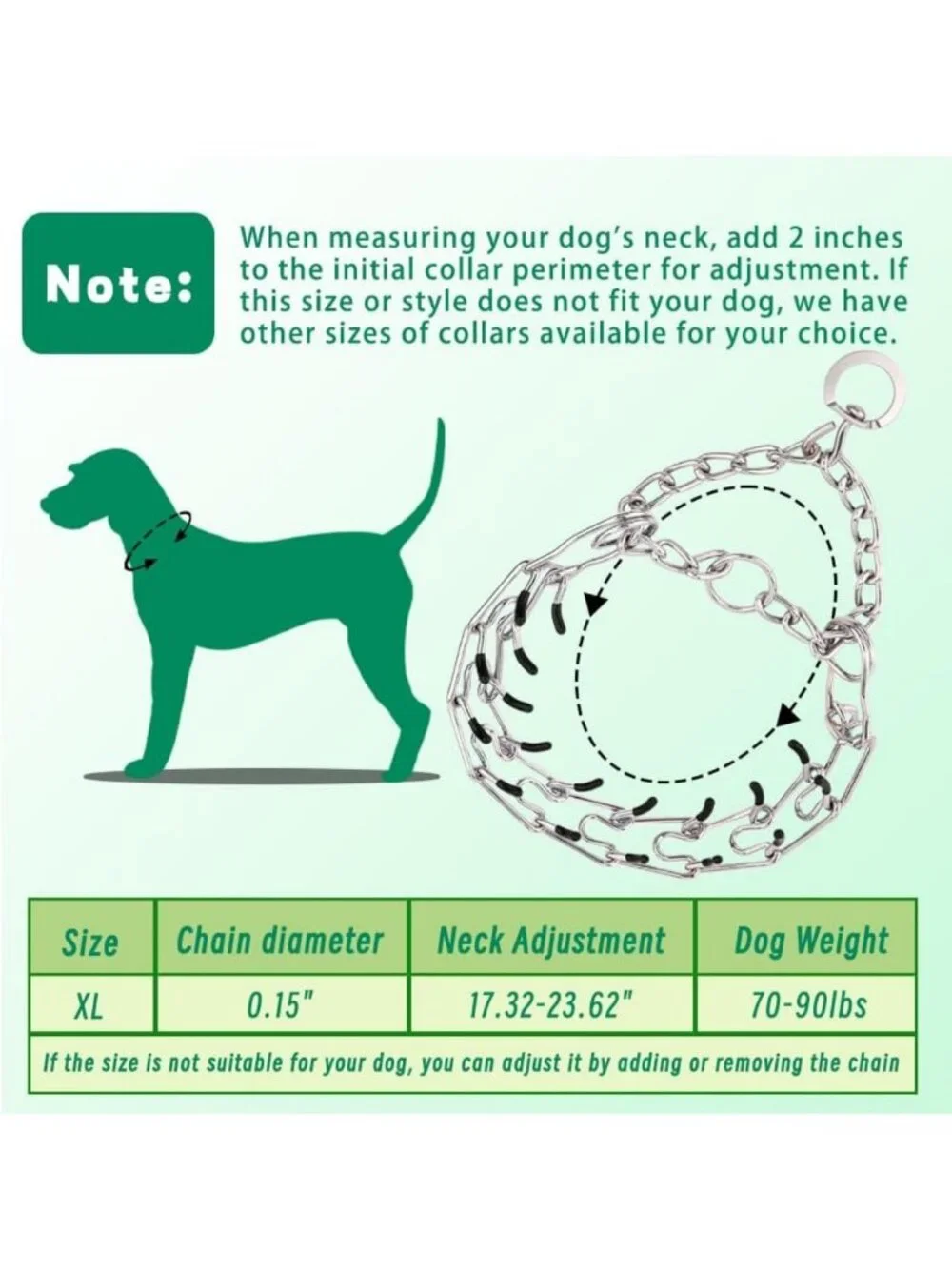 Adjustable No Pull Dog Training Collar with Comfort Tips for Small to XL Dogs
